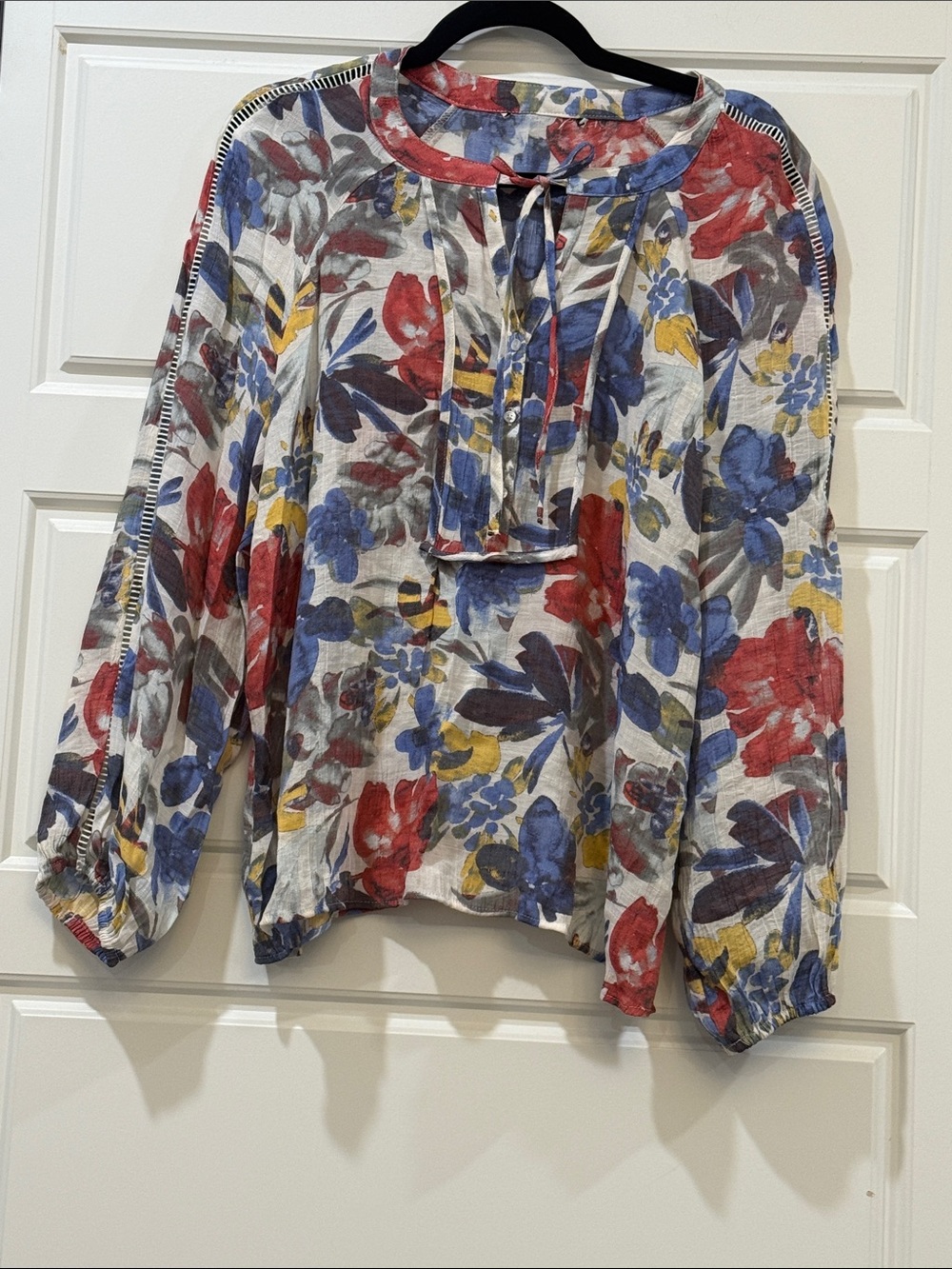 Floral Tie Front Blouse